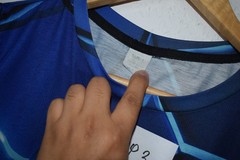 Blue Geometric Print T Shirt Size L 1093