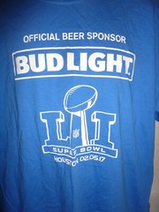 BUD LIGHT BEER Sponsor NFL Super Bowl Budweiser 2017 Patriots vs Falcons C-36
