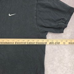 Vintage Nike Small Swoosh Embroidered T-Shirt XL Faded Black Crewneck USA Y2K