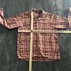 Vintage Brill Flannel Shirt Men’s Medium Red 1960s Cotton Loop Collar