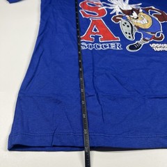 Taz Looney Tunes Team USA Tasmanian Devil Soccer T-Shirt Royal Blue Youth Large