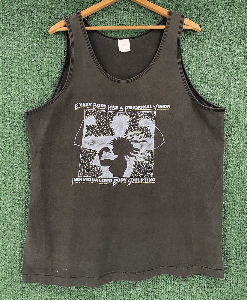 Vintage 80’s Muscle Bodybuilder Gym Single Stitch Tank Top Mens Sz Large