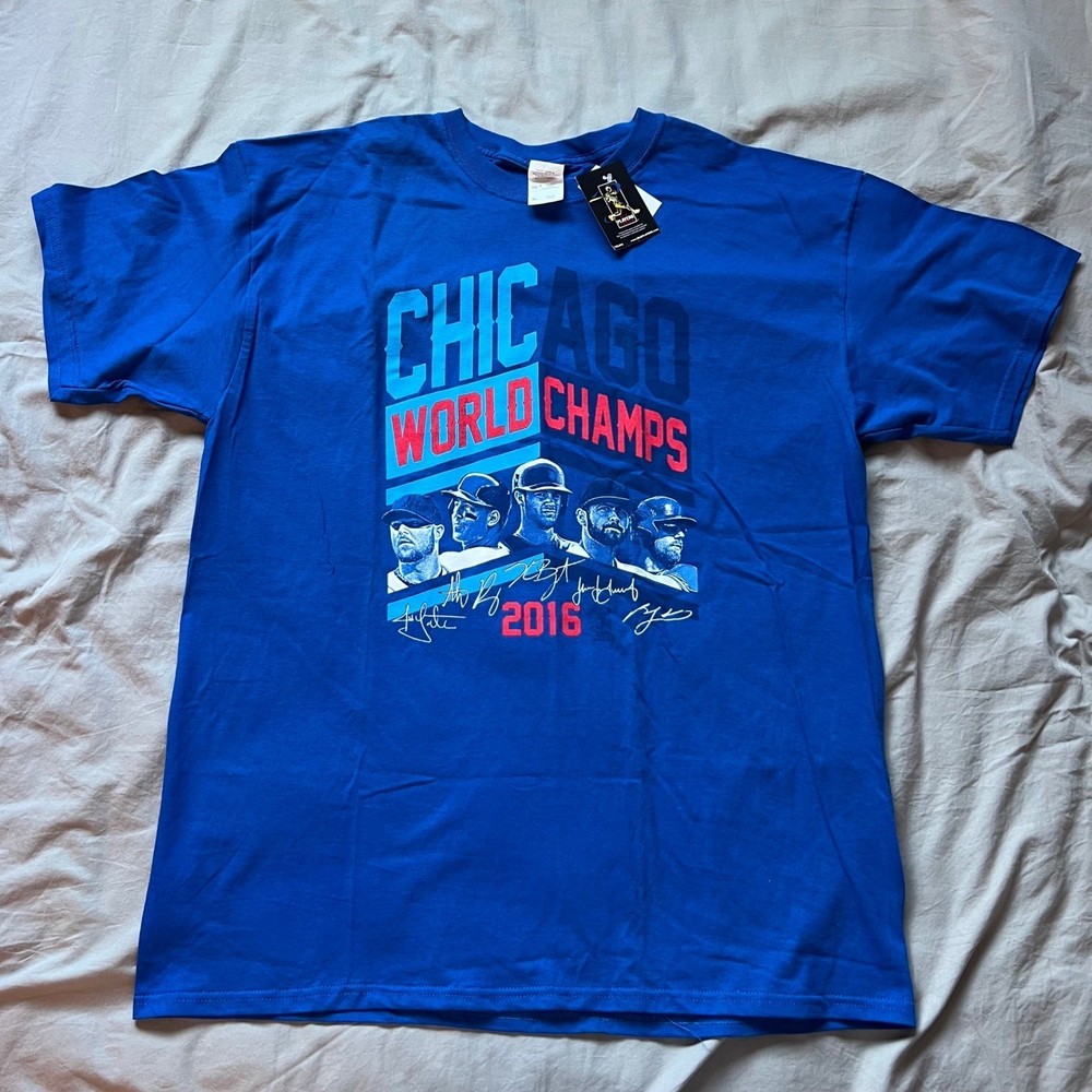 Chicago Cubs World Series Champs 2016 MLB Baseball T-Shirt Mens XL NWT Champions