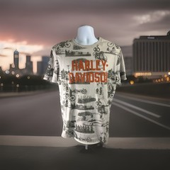Harley Davidson T-Shirt Old Fashion Motorcycles Print Mens Large HD Harley Shirt