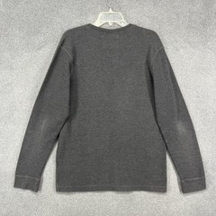 CSG Thermal Shirt Mens Medium Charcoal Gray Waffle Knit Long Sleeve Crewneck