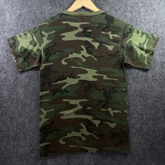 VTG 80’s Woodland Camo Pocket T Shirt Mens S Green Paper Thin Single Stitch