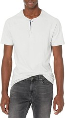Goodthreads L108804 Men’s White Short-Sleeve Sueded Jersey Henley Size S