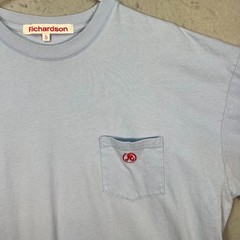 Richardson Light Blue Pocket T Shirt w/ Red Embroidered Logo & Crewneck Size 5