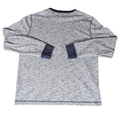 Tommy Hilfiger Mens Navy White Marled Knit Long Sleeve Crewneck Pullover Top