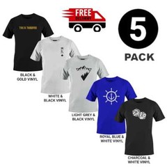 Mens Heavy Blend Plain T-Shirt 100% Cotton High Quality Short Sleeve 5 Pack Gym