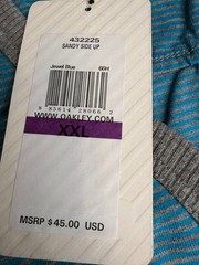 Oakley Shirt Men XXL Henley Stripe Sandy Side Up Work Party Train Gym Core Ne