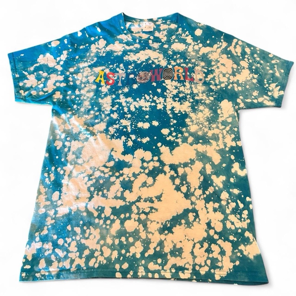 Travis Scott Astroworld Blue and White Men’s T-Shirt Size Large