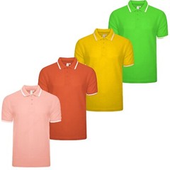 4 & 6 Pack Mens Polo Shirt Short Sleeve Tipping Plain Pique Top TShirt Tee