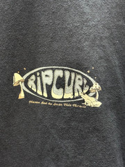 Rip Curl Mens M Black Surf Graphic T Shirt Relaxed Fit Back Print Beach Tee