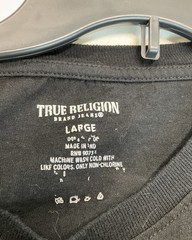 True Religion Black & Metallic Silver Graphic Crewneck T-Shirt Size L