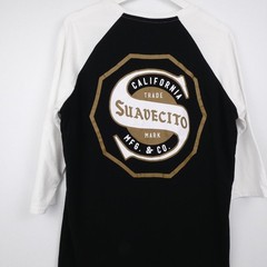 Suavecito California T Shirt Mens Large Black White 3/4 Sleeves 100% Cotton