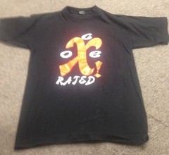 SUN WEAR X RATED OCE HOME TEAM T-SHIRT ADULT L large BLACK W/ RED S/S very nice