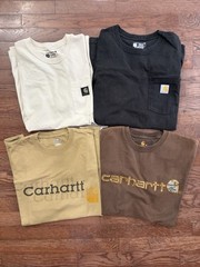 Carhartt Men’s T-Shirt Lot of 4 Pocket &Graphic Logo Tees Mixed Colors Sizes M/L