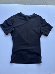 Spanx Cotton Compression Black V Neck Shirt BRAND NEW sz XL