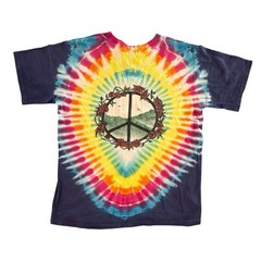 Vintage Alice In Wonderland 1986 Tie Dye T-shirt Single Stitch Peace Sz Large
