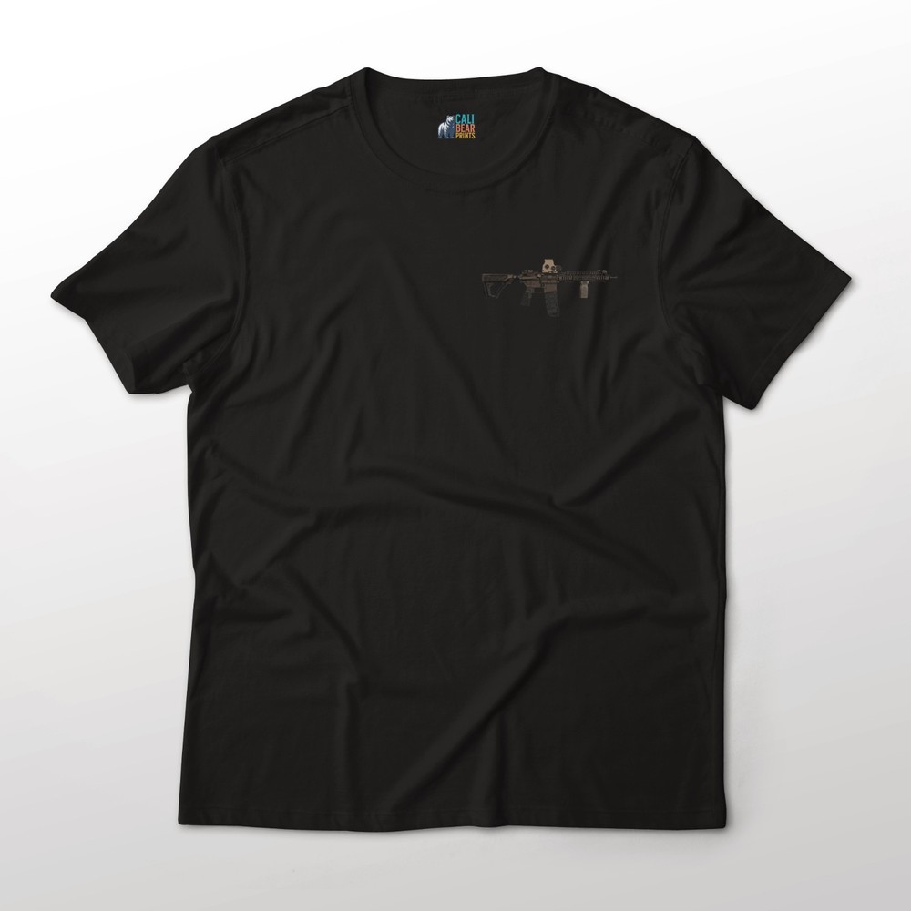 DD M4a1 MK18 CQBR Gun Art Chest Graphic T-Shirt