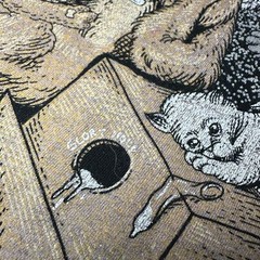 Nightfilth Y2K Cat Party Black Graphic Tee in Vintage Tattoo Style Uni Sz Large