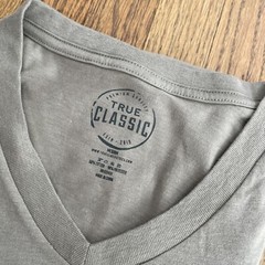 True Classic Premium Quality * V NECK * Tee T Shirt Mens MILITARY BEIGE MEDIUM M