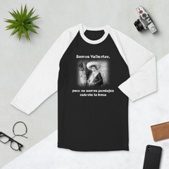 Somos Valientes, pero no somos pendejos cubrete la boca 3/4 sleeve raglan shirt