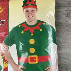 Elf Amscan Adult XL Novelty T-Shirt Unisex Short Sleeve Crew Neck Christmas
