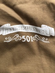 Men’s Levi’s 501 Graphic Relaxed Fit S.S. Lt. Brown Tee XXL. NWT.