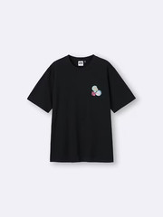 GU Graphic T-Shirt COCHAE Tee Japan Limited NEW Fuku New Happy Japanese Black