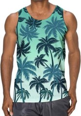 Mens Beach Tank Tops Fashion Graphic Quick Dry Sleeveless Shirt for Beach