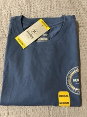 Hurley NWT Men’s Blue Graphic Logo Crew Neck Short Sleeve Cotton Knit T-Shirt M