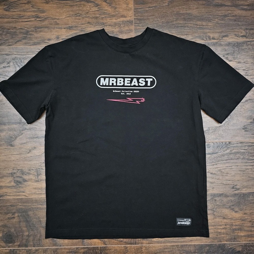 Mr. Beast Mens Small Black Tee Shirt Graphic Print