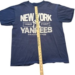 Majestic New York Yankees Stadium Baseball T Shirt Mens Large L Navy Blue