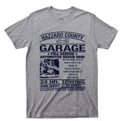 Dukes Of Hazzard County Garage Tee Shirt Bo Luke Daisy Duke TV Show DVD Blu Ray