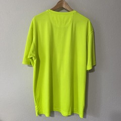 Duluth Trading Mens L Bright Safety Yellow Short Sleeve T-Shirt Pocket Stretch *