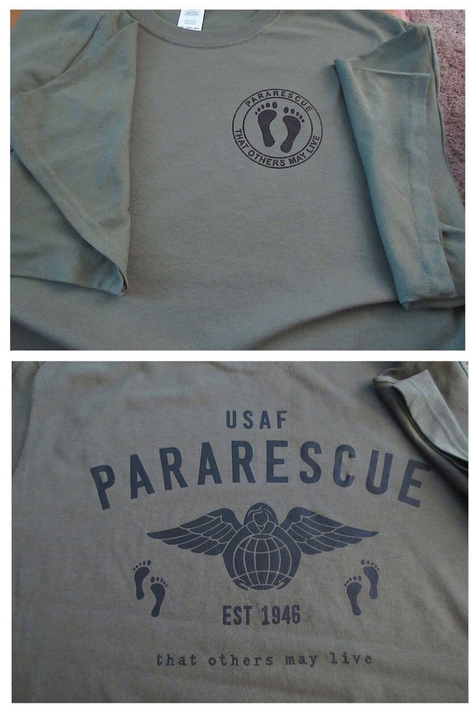 PARARESCUE That Others May Live USAF Silk Screen T-Shirt XL Ultra Cotton 6oz USA