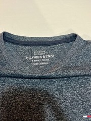 Tommy Hilfiger Denim Mens T-Shirt Small Heather Grey Crew Neck Logo Tee Cotton