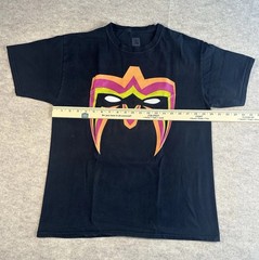 WWE Ultimate Warrior Logo Graphic T-Shirt Men’s Large Black Double Sided Tee