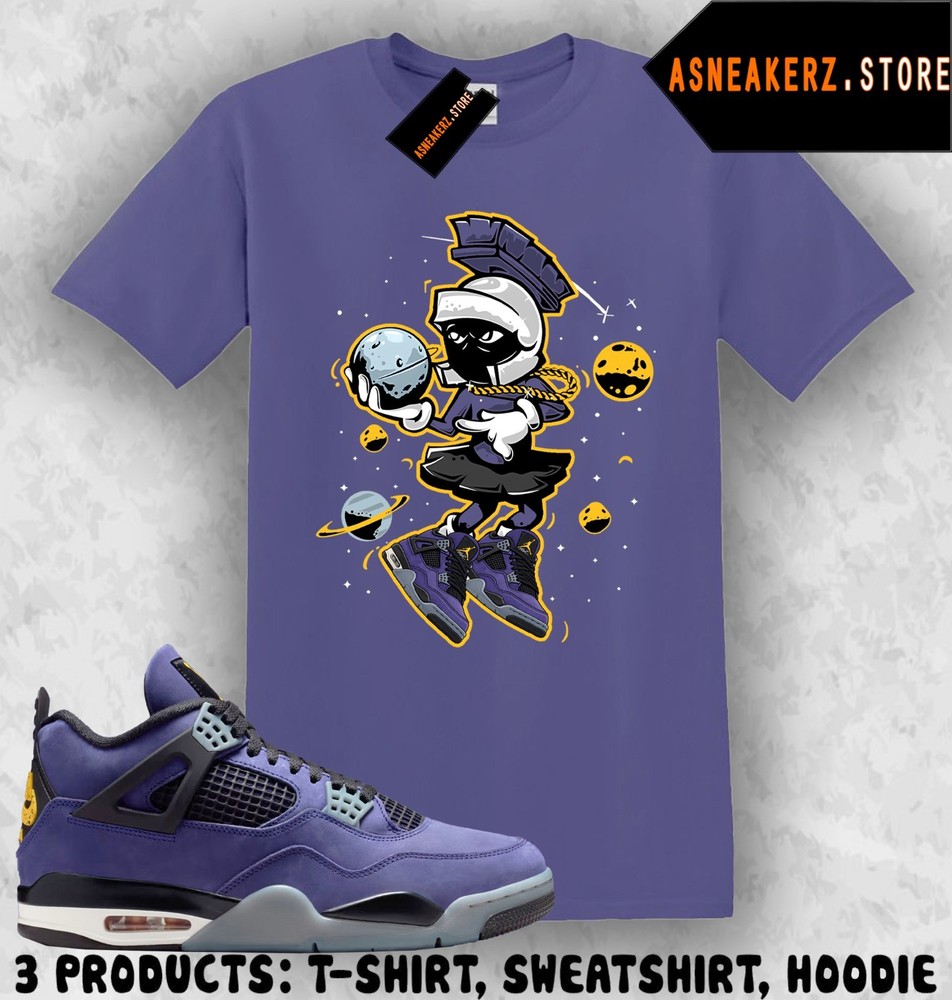 Tee Shirt Matching AJ 4 Lakers Lakeshow 2026 Match Sneaker Sneakerhead Martian