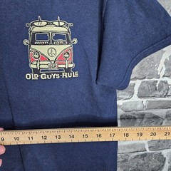 Old Guys T Shirt Mens Medium Navy Blue Surf Bus Camper Graphic Tee