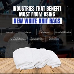 SupremePlus White T-Shirt Rags 10 lbs Cotton Multi-Purpose Cleaning Shop Towels