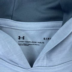 Under Armour Hooded Shirt Mens Small Gray Pullover Hoodie Stretch Training