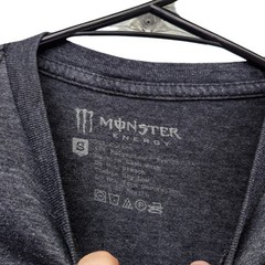 Monster Energy Graphic T-Shirt Mens Small Charcoal Gray Neon Green Excellent