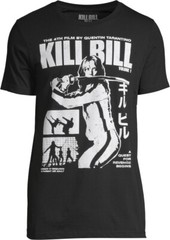 Kill Bill Shirt Black and White Movie Poster Graphic T-Shirt Mens Size Small-2XL
