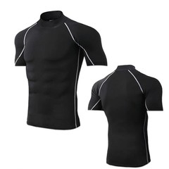 Compression T-Shirt Men’s Bodybuilding Short Sleeve Workout Gym Training Tee