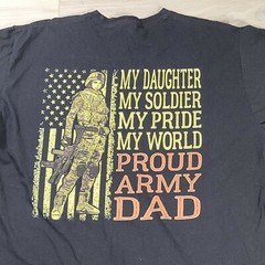 Proud Army Dad T-Shirt Men’s 2XL Black Cotton My Daughter My Soldier My Pride