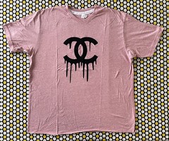 LAT Heather Pink Size XL Cut Off Crop Crewneck Short Sleeve T-Shirt