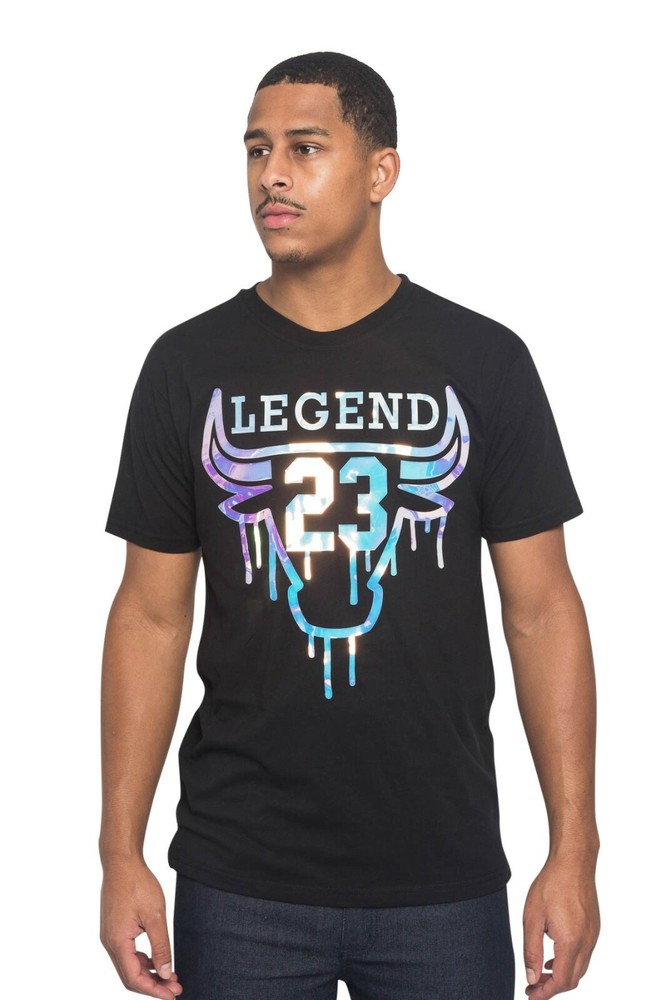 Victorious Men’s Iridescent Bulls 23 Graphic T-Shirts SMALL~ 5XL TS7319